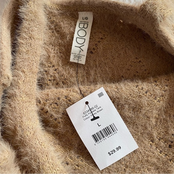 NWT Cotton on body Tan fuzzy v-neck tank size large - Picture 8 of 11
